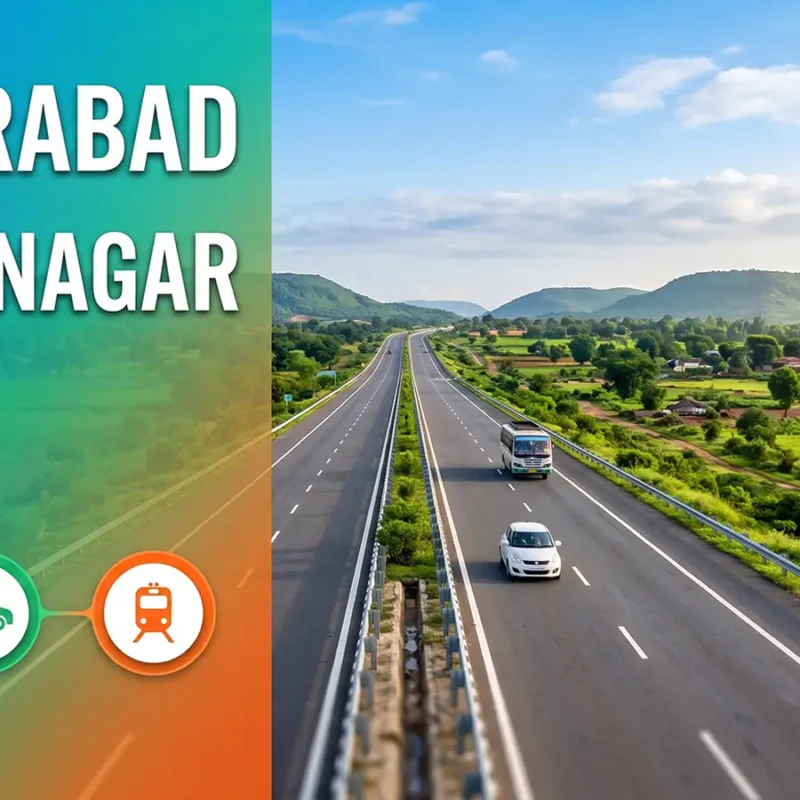 Highway route from Hyderabad to Karimnagar via Rajiv Rahadari NH-563