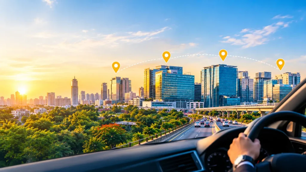 Hitechcity Hyderabad IT corridor near Yellow Sapphire hotel locations