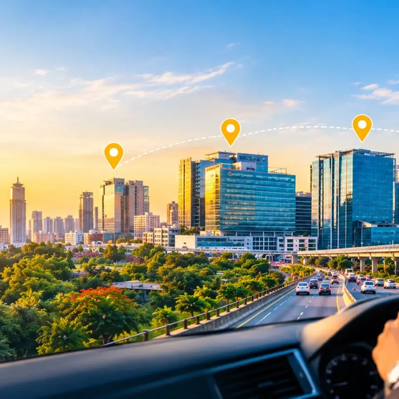 Hitechcity Hyderabad IT corridor near Yellow Sapphire hotel locations
